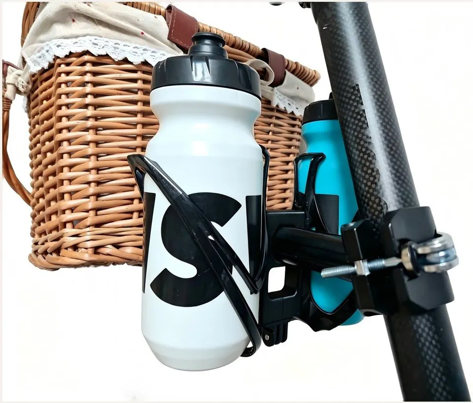 Dual bottle cages mounted on the seatpost expander