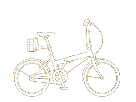 Folding bike outline with a Seatpost Hugger bag callout on the seatpost