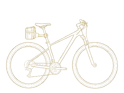 Road bike outline with a Seatpost Hugger bag callout on the seatpost