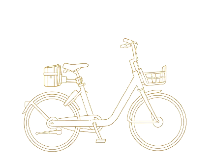 Share bike outline with a Seatpost Hugger bag callout on the seatpost