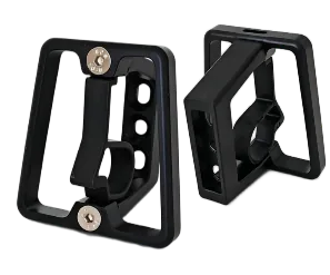 Two views of the thick H&H-style aluminum carrier block