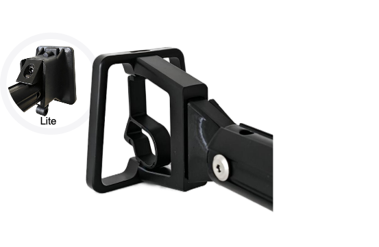 Pro CNC connecting head, with a Lite inset for scale