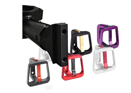 Pro arm with swappable carrier blocks in several colors
