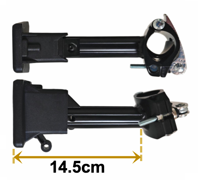 Lite reach diagram, 14.5 cm from bag plate to seatpost clamp
