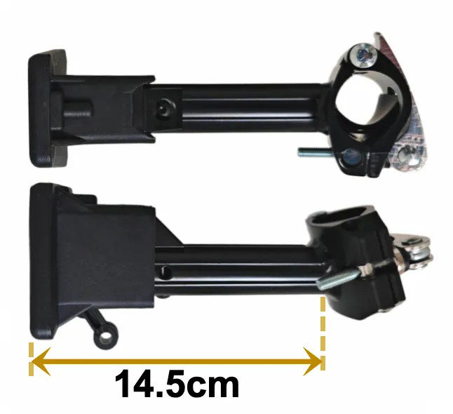 Lite reach diagram, 14.5 cm from bag plate to seatpost clamp