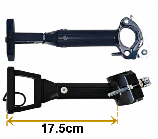 Pro reach diagram, 17.5 cm from bag plate to seatpost clamp